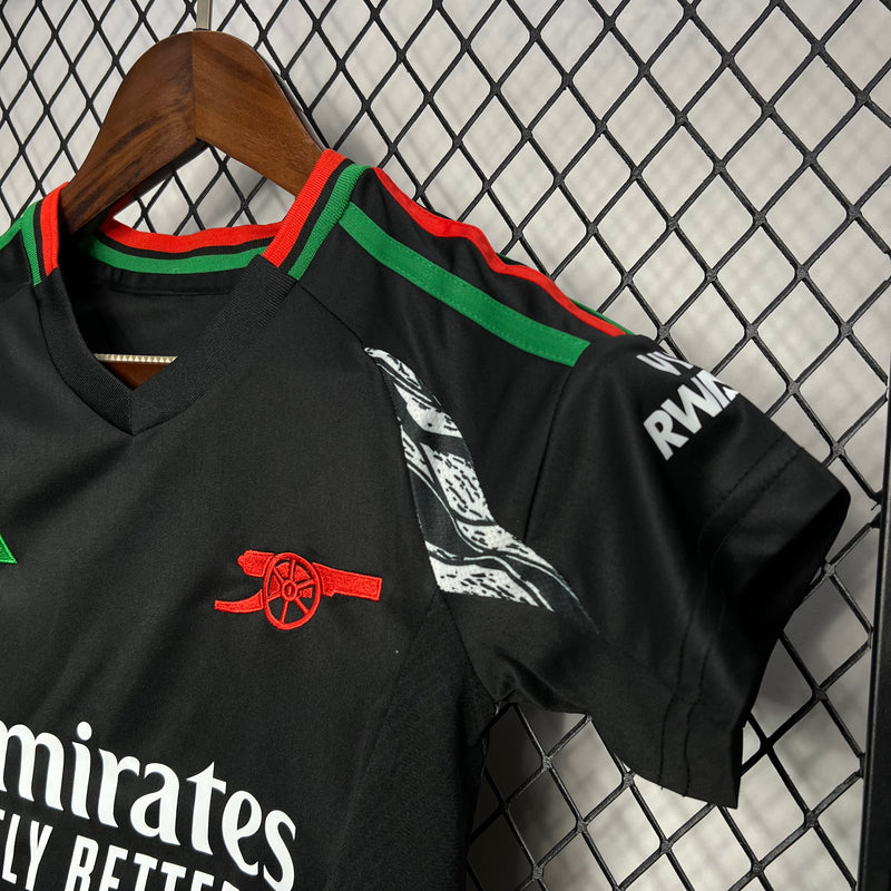 Kit Infantil Arsenal - Away 24/25 - Adidas - Preta - Emirates