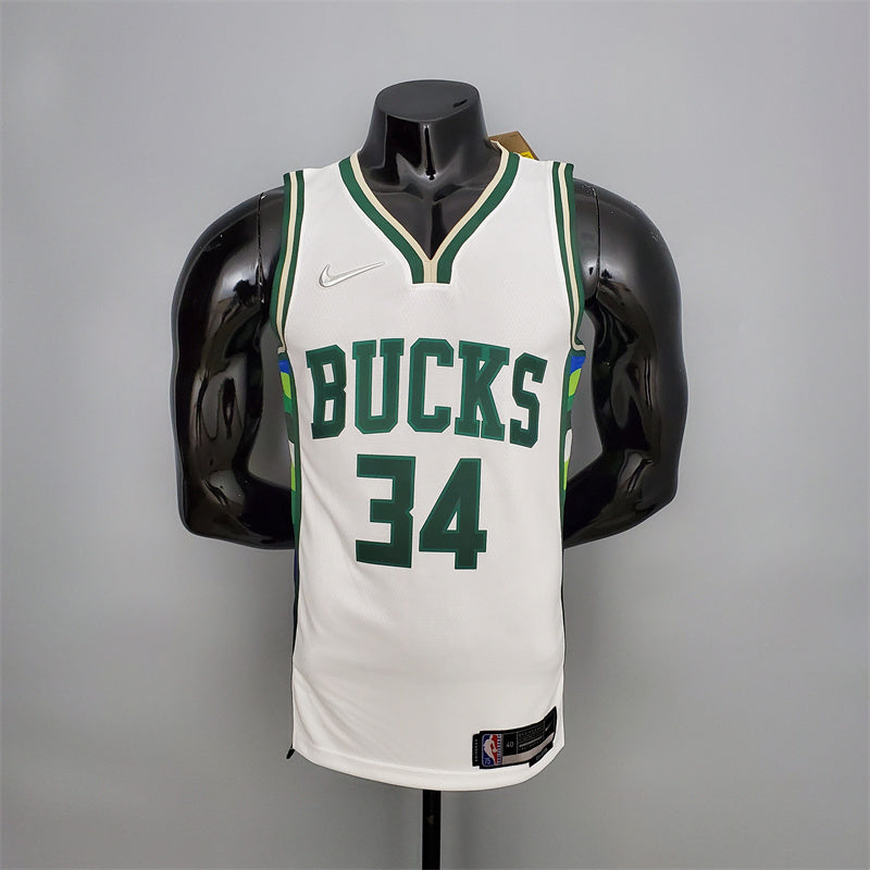 Camisa Milwaukee Bucks NBA - Nike White - Antetokounmpo 34