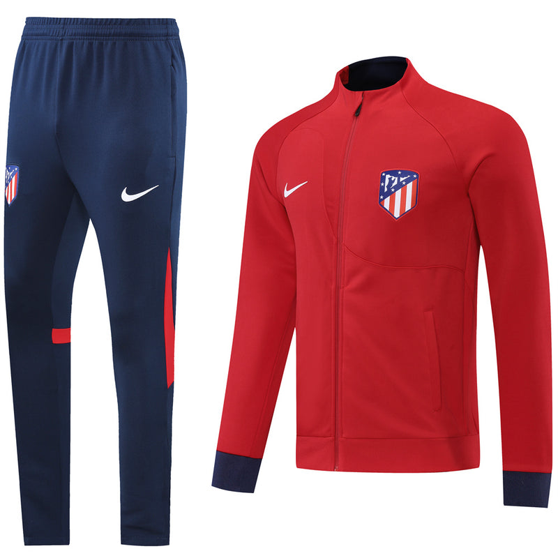Conjunto de Inverno Atlético de Madrid-Nike-Vermelho e Azul-messi-neymar jr-cristiano ronaldo-treino-futebol