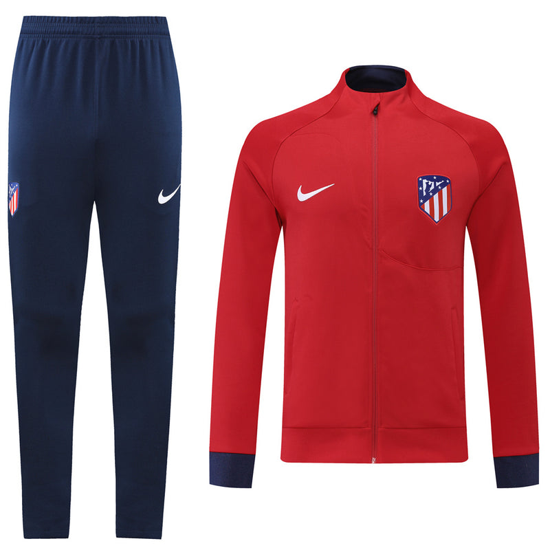 Conjunto de Inverno Atlético de Madrid-Nike-Vermelho e Azul-messi-neymar jr-cristiano ronaldo-treino-futebol