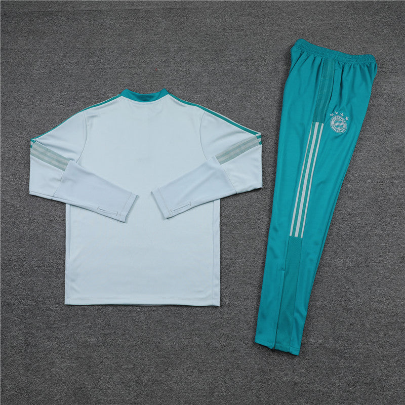 Conjunto de Inverno Bayern de Munique-Adidas-Branco e Verde Água-treino-futebol-neymar jr-messi-cristiano ronaldo