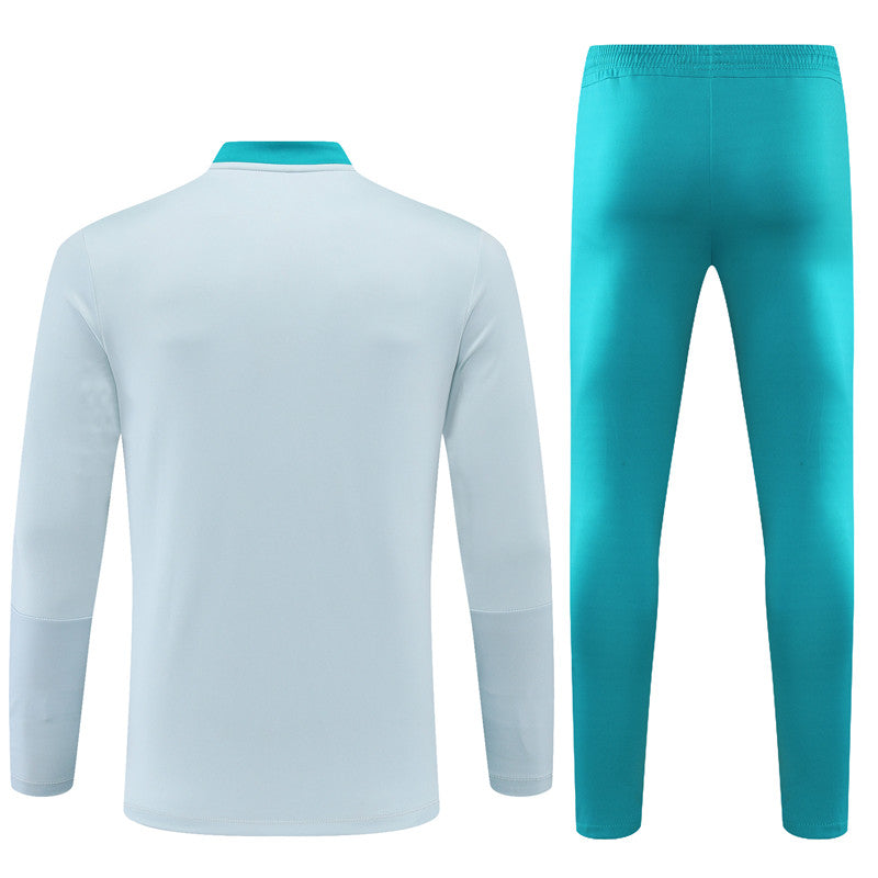 Conjunto de Inverno Bayern de Munique-Adidas-Branco e Verde Água-treino-futebol-neymar jr-messi-cristiano ronaldo