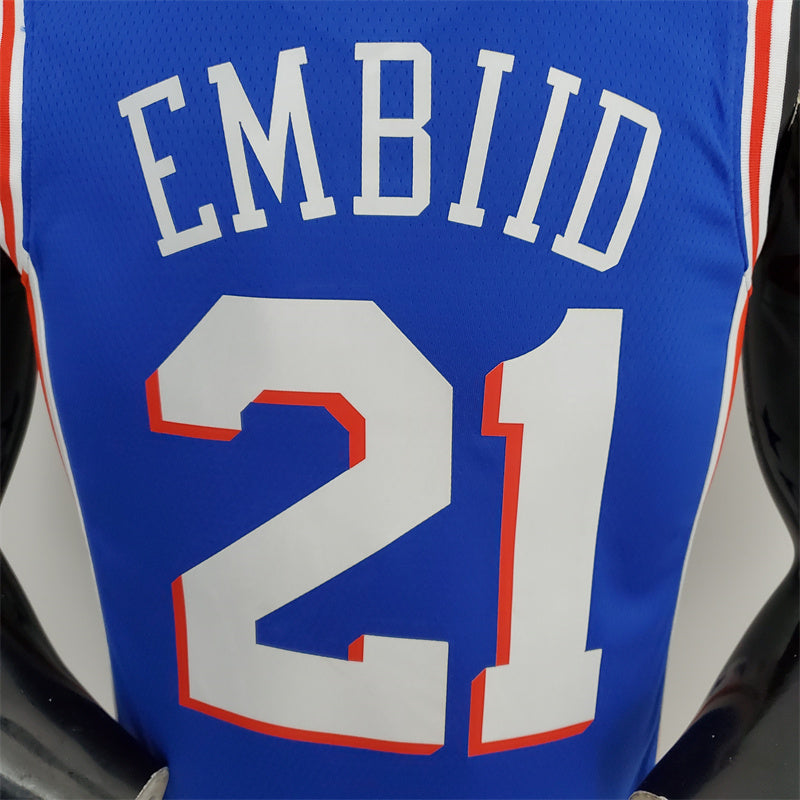 Camisa Philadelphia 7ers NBA - Nike Blue - Embiid 21