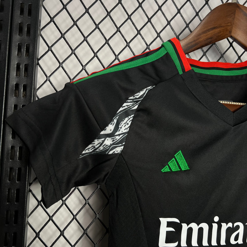 Kit Infantil Arsenal - Away 24/25 - Adidas - Preta - Emirates
