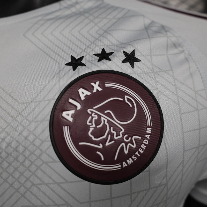 camisa-ajax-away-ii-2-branca-ziggo-adidas-24-25-neymar-messi-cr7-futebol