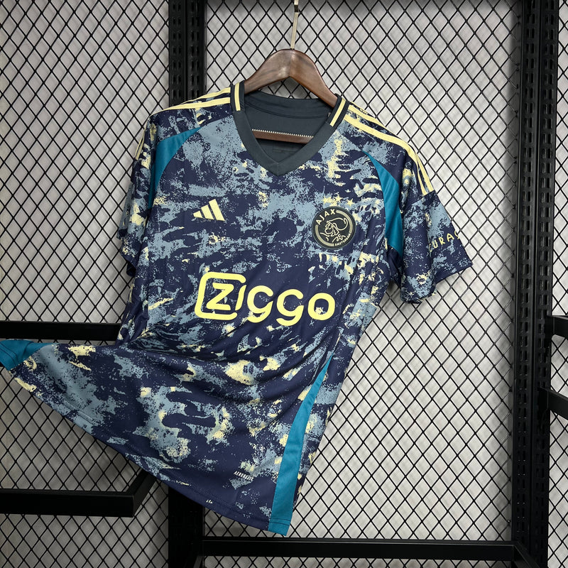 camisa-ajax-away-ii-2-mesclada-ziggo-adidas-24-25-neymar-messi-cr7-futebol
