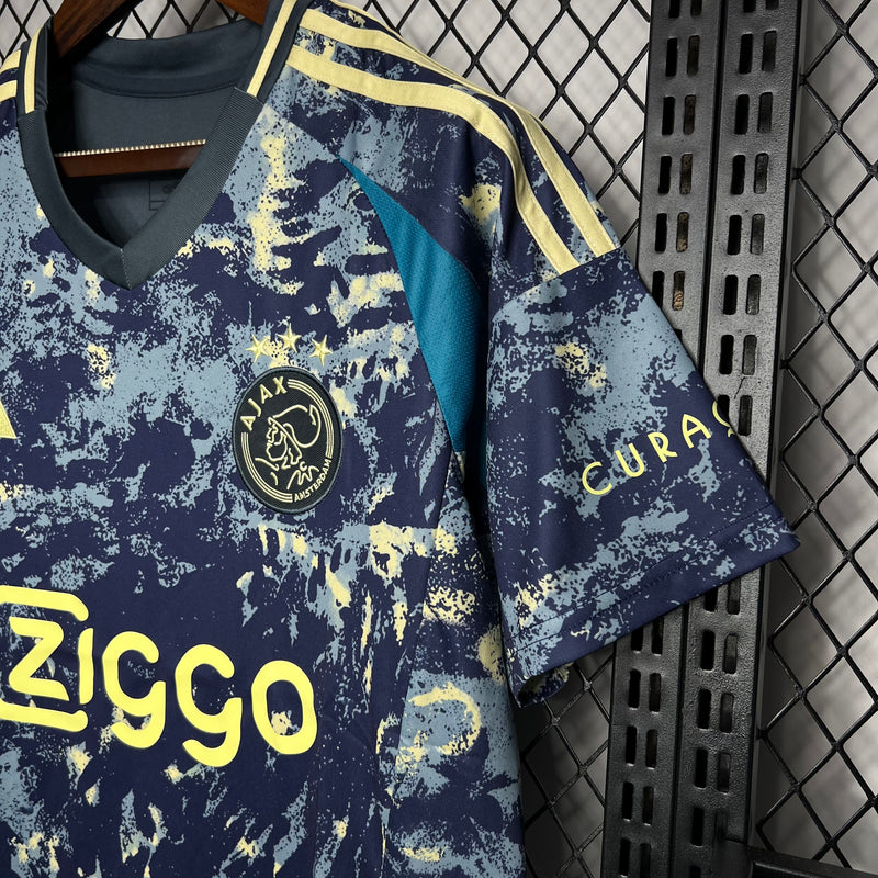 camisa-ajax-away-ii-2-mesclada-ziggo-adidas-24-25-neymar-messi-cr7-futebol