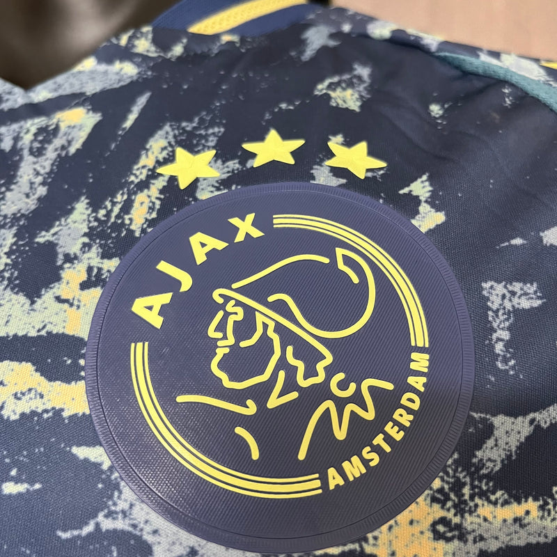 camisa-ajax-away-iii-3-mesclada-ziggo-adidas-24-25-neymar-messi-cr7-futebol