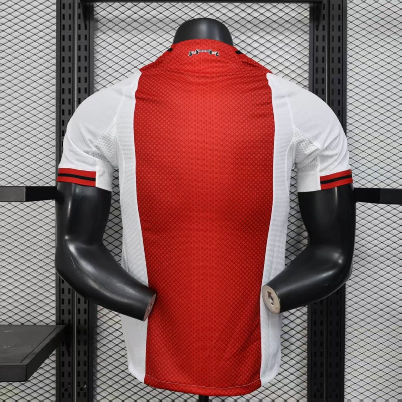 camisa-ajax-home-i-1-vermelha e branca-ziggo-adidas-25-26-neymar-messi-cr7-futebol
