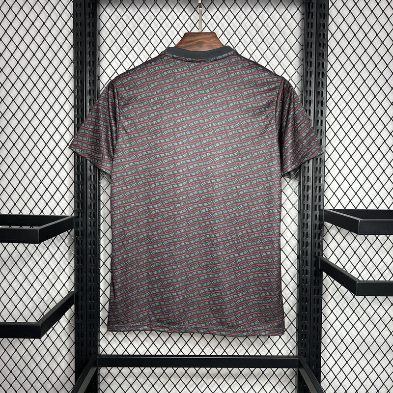 camisa-ajax-pre match-preta mescla-ziggo-adidas-24-25-neymar-messi-cr7-futebol