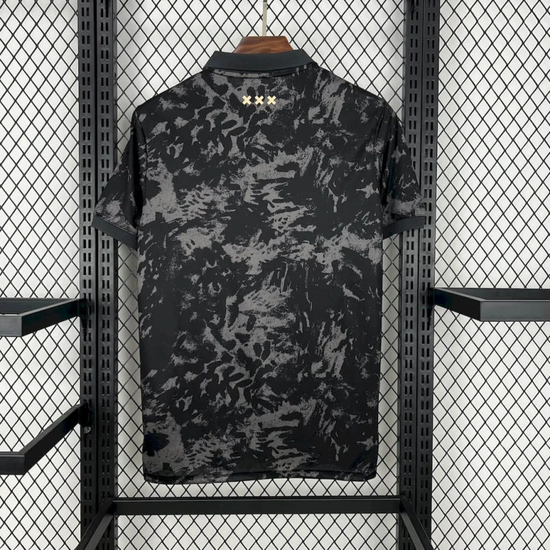 camisa-ajax-special edition-preta-stone island-adidas-25-26-neymar-messi-cr7-futebol 