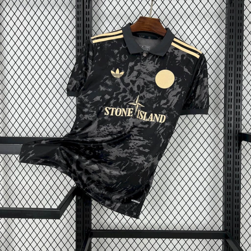 camisa-ajax-special edition-preta-stone island-adidas-25-26-neymar-messi-cr7-futebol 