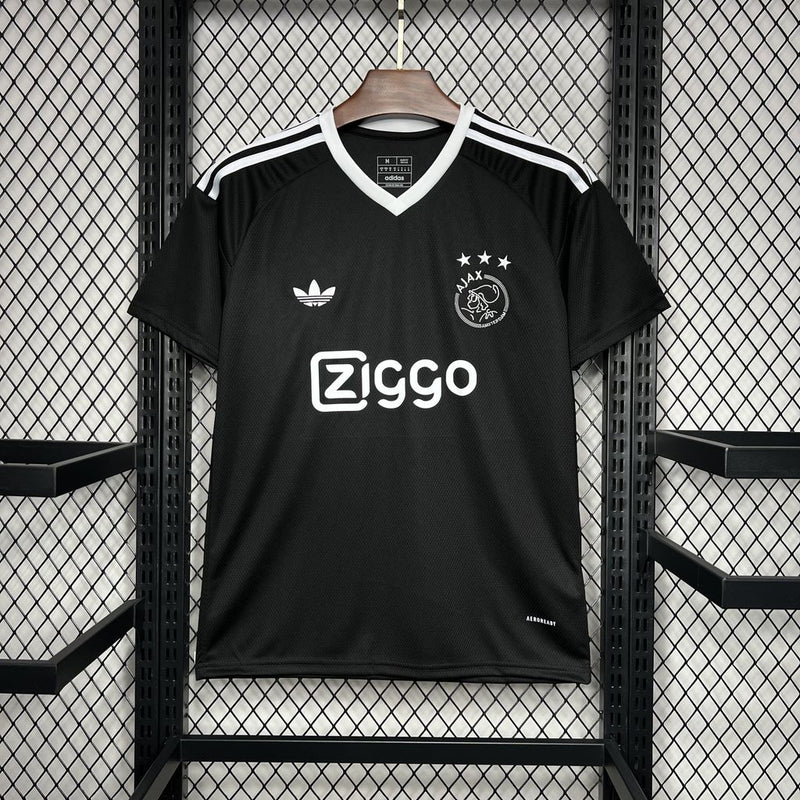 camisa-ajax-trainig-preta-ziggo-adidas-24-25-neymar-messi-cr7-futebol