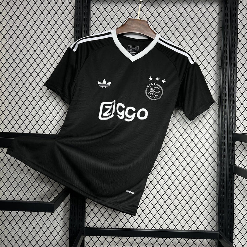 camisa-ajax-trainig-preta-ziggo-adidas-24-25-neymar-messi-cr7-futebol