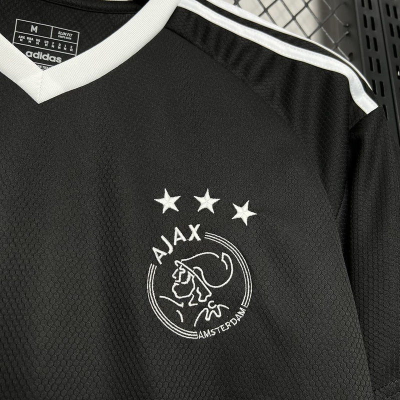 camisa-ajax-trainig-preta-ziggo-adidas-24-25-neymar-messi-cr7-futebol