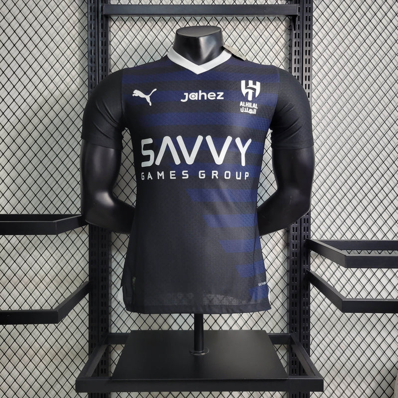 camisa-al-hilal-away-ii-2-azul escuro-savvy-puma-23-24-neymar-messi-cr7-futebol 