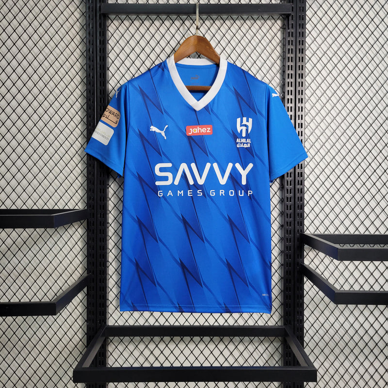 camisa-al-hilal-home-i-1-azul-savvy-puma-23-24-neymar-messi-cr7-futebol