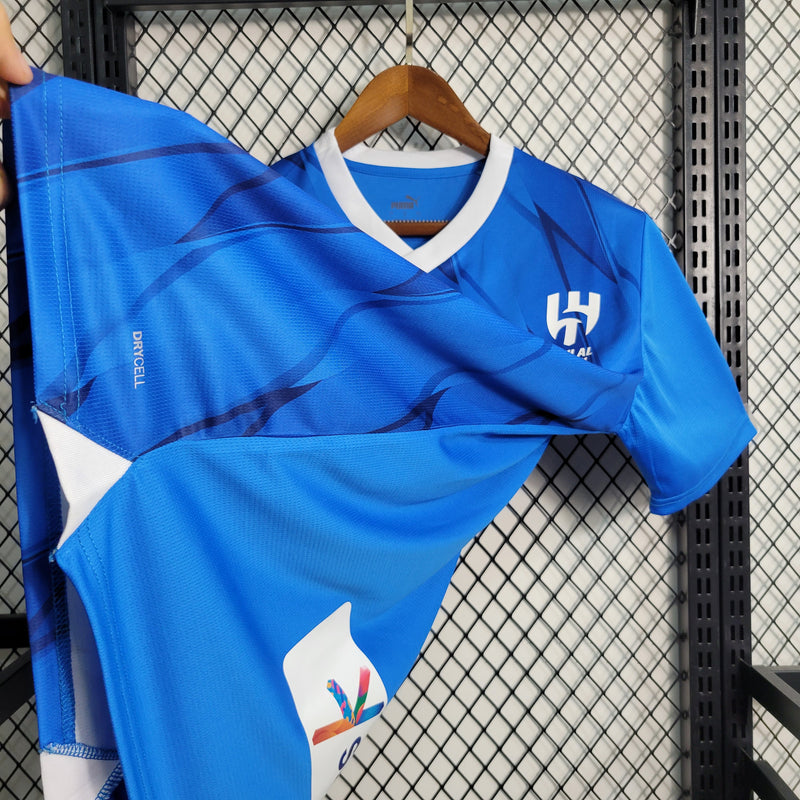 camisa-al-hilal-home-i-1-azul-savvy-puma-23-24-neymar-messi-cr7-futebol