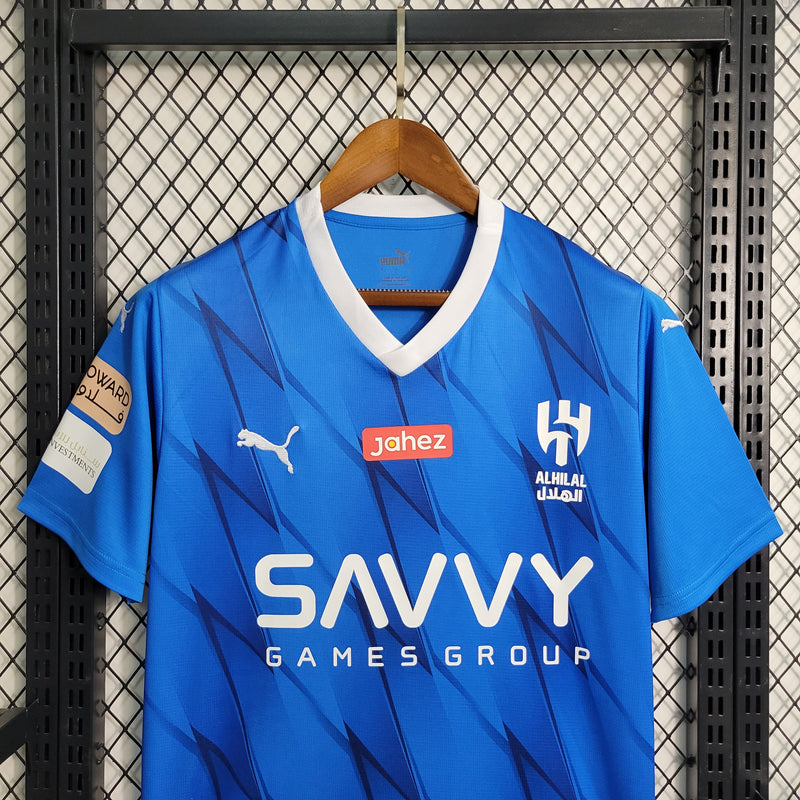 camisa-al-hilal-home-i-1-azul-savvy-puma-23-24-neymar-messi-cr7-futebol