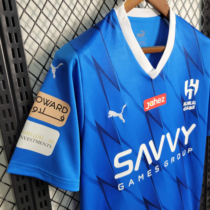 camisa-al-hilal-home-i-1-azul-savvy-puma-23-24-neymar-messi-cr7-futebol