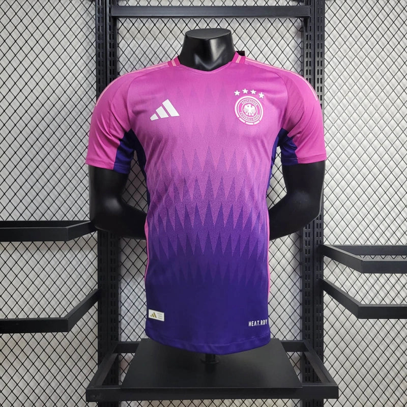 camisa-alemanha-away-ii-2-rosa e azul-adidas-24-25-neymar-messi-cr7-futebol