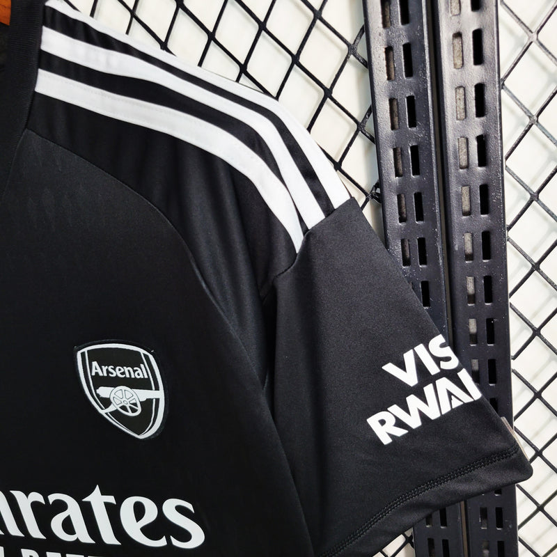 camisa-arsenal-goleiro-i-1-preta-emirates fly better-adidas-23-24-neymar-messi-cr7-futebol
