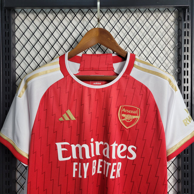 camisa-arsenal-home-i-1-vermelha-emirates fly better-adidas-23-24-neymar-messi-cr7-futebol 