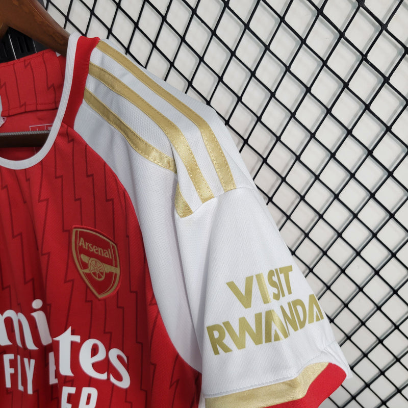 camisa-arsenal-home-i-1-vermelha-emirates fly better-adidas-23-24-neymar-messi-cr7-futebol 