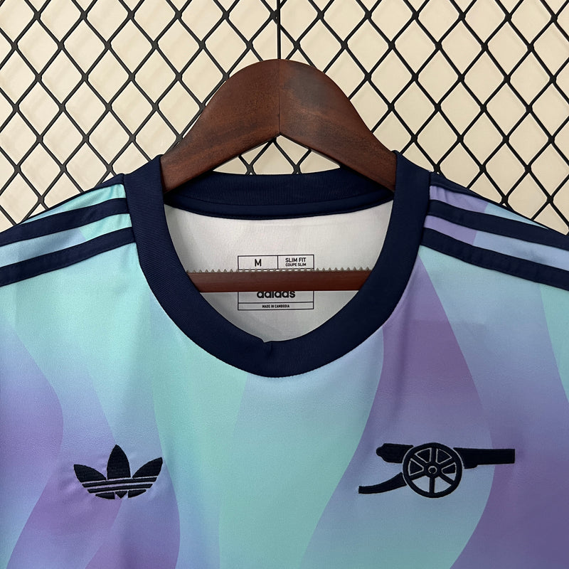 camisa-arsenal-third-iii-3-azul roxo-emirates fly better-adidas-24-25-neymar-messi-cr7-futebol