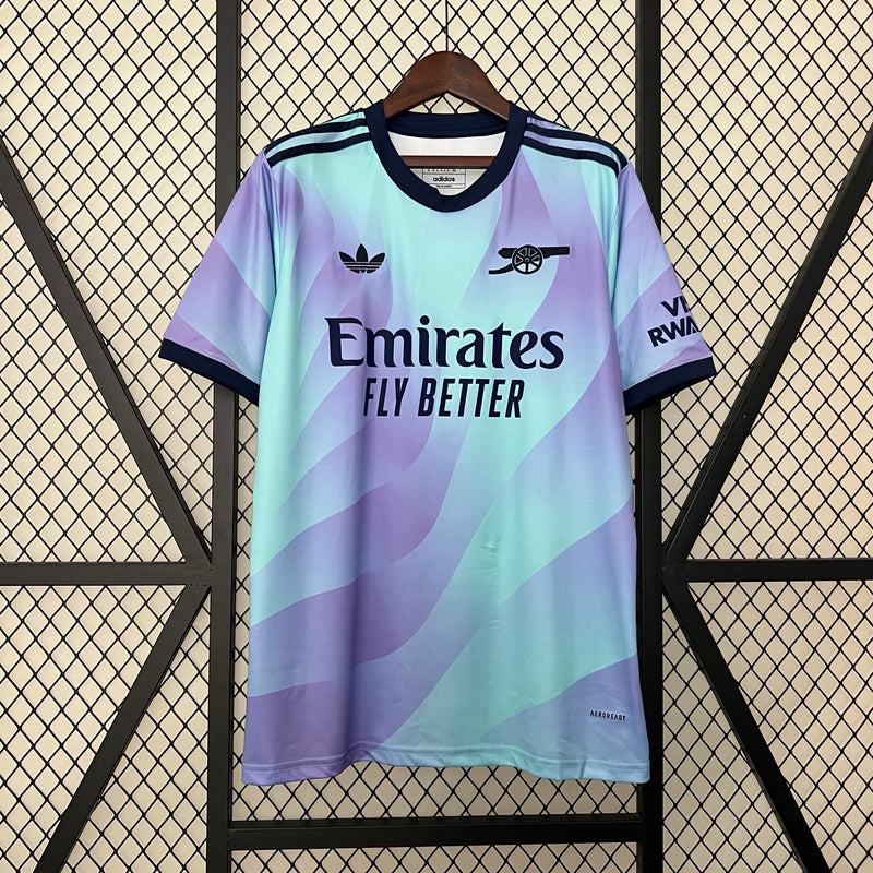 camisa-arsenal-third-iii-3-azul roxo-emirates fly better-adidas-24-25-neymar-messi-cr7-futebol