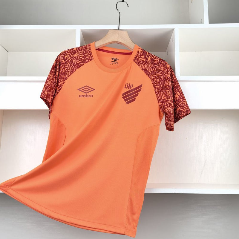 camisa-athletico paranaense-goleiro treino-laranja-umbro-24-25-neymar-messi-cr7-futebol