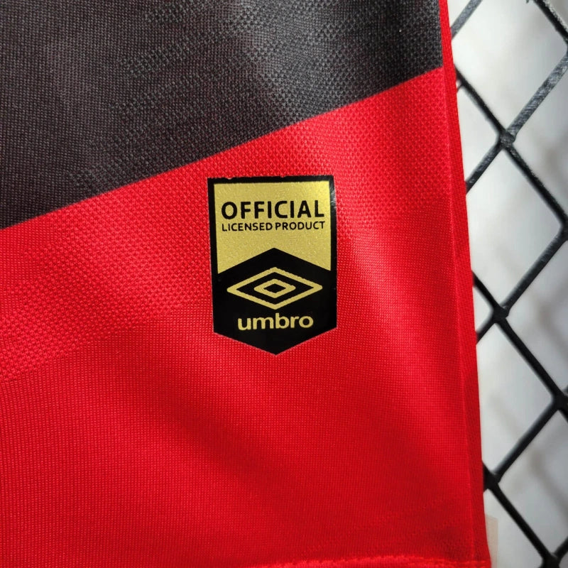camisa-athletico paranaense-home-i-1-vermelha-umbro-24-25-neymar-messi-cr7-futebol