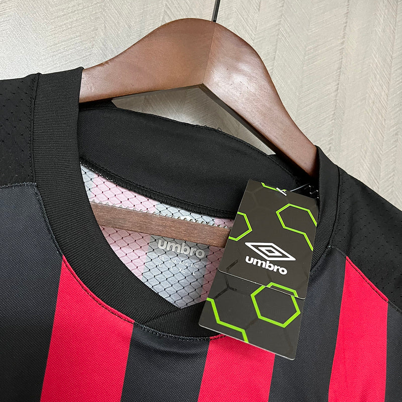 camisa-athletico paranaense-retrô-rubro negra-caixa-umbro-2018-neymar-messi-cr7-futebol 