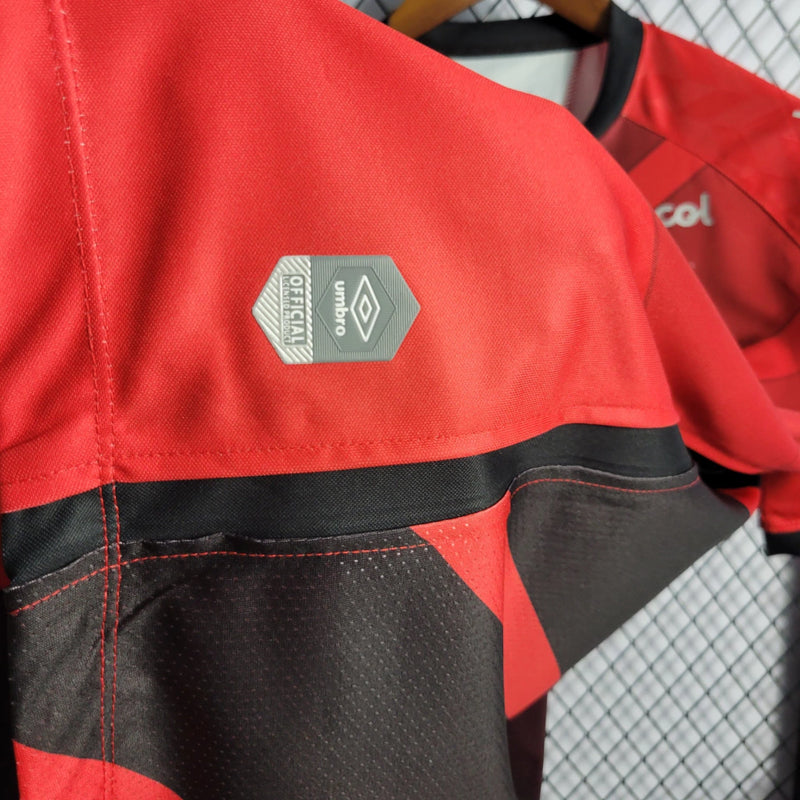 camisa-athletico paranaense-retrô-rubro negra-havan-umbro-21-22-neymar-messi-cr7-futebol