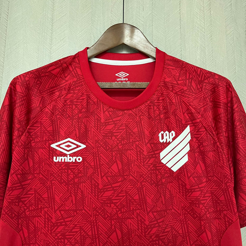 camisa-athletico paranaense-training-vermelha-umbro-24-25-neymar-messi-cr7-futebol 