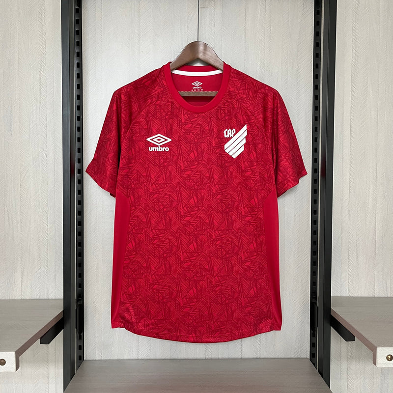 camisa-athletico paranaense-training-vermelha-umbro-24-25-neymar-messi-cr7-futebol 