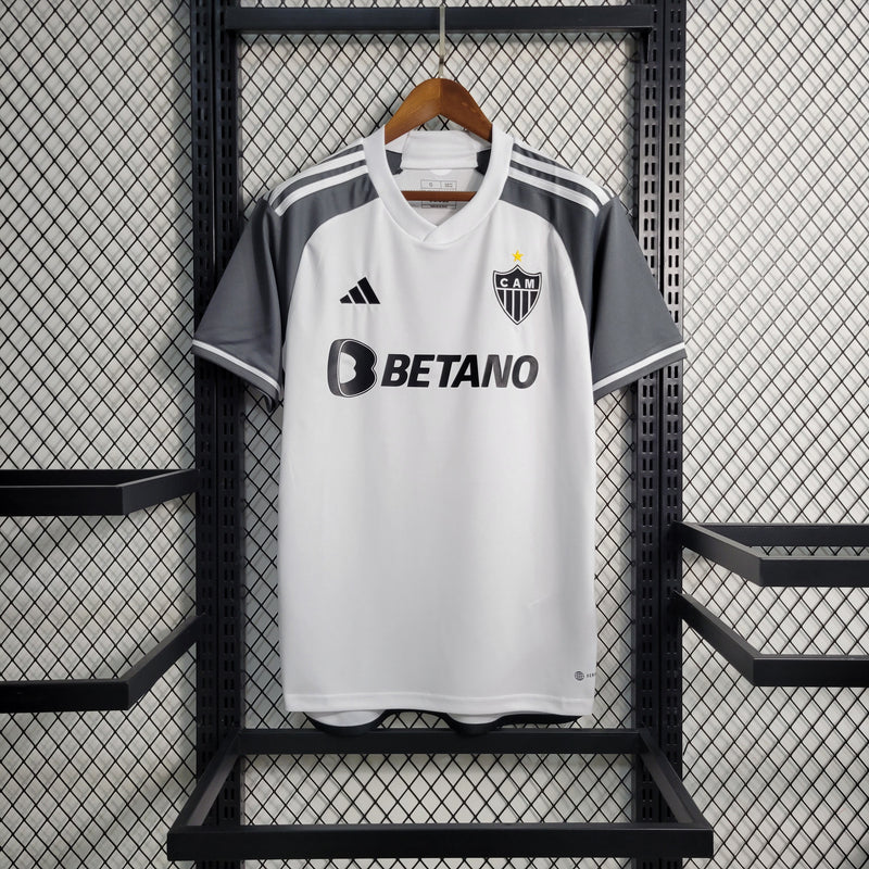 camisa-atlético mineiro-away-ii-2-branca-betano bmg-adidas-23-24-torcedor-masculina-neymar-messi-cr7-futebol