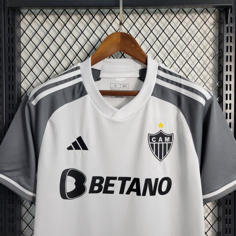 camisa-atlético mineiro-away-ii-2-branca-betano bmg-adidas-23-24-torcedor-masculina-neymar-messi-cr7-futebol