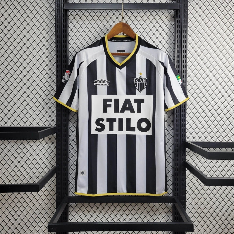 camisa-atlético mineiro-retrô-listrada-fiat stilo-umbro-2003-torcedor-masculina-neymar-messi-cr7-futebol