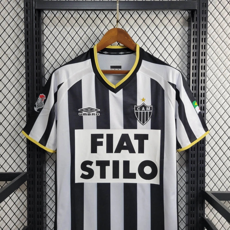 camisa-atlético mineiro-retrô-listrada-fiat stilo-umbro-2003-torcedor-masculina-neymar-messi-cr7-futebol