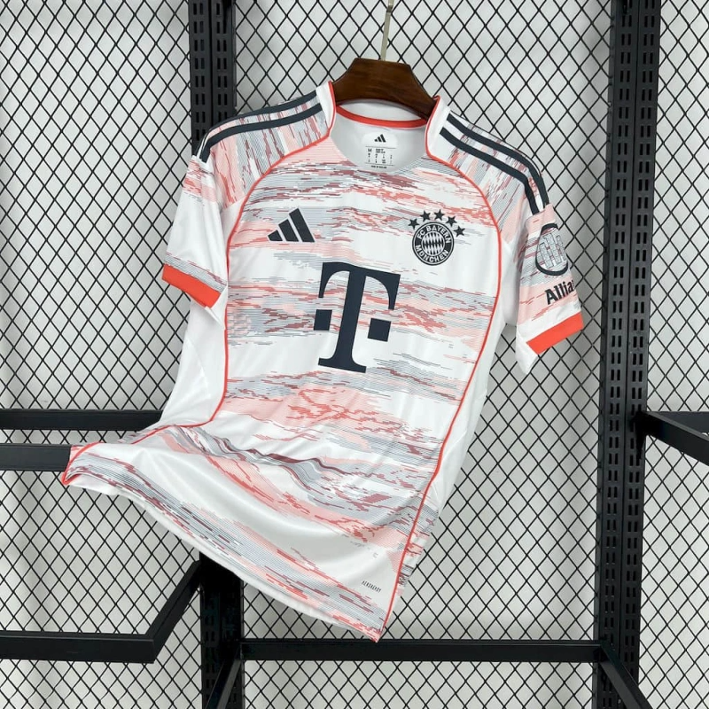 camisa-bayern de munique-away-ii-2-branca-t-mobile-adidas-25-26-neymar-messi-cr7-futebol