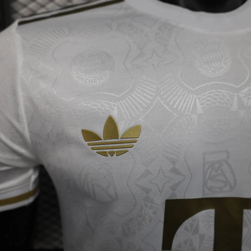 camisa-bayern de munique-125 anos-branca-t-mobile-adidas-25-26-neymar-messi-cr7-futebol