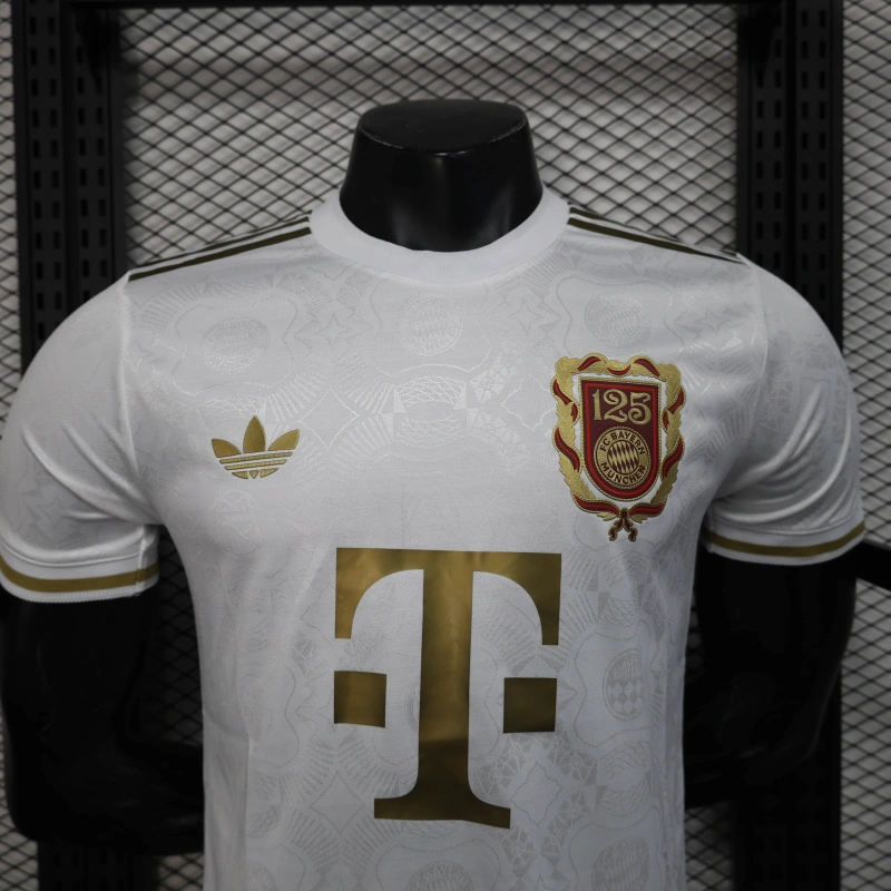camisa-bayern de munique-125 anos-branca-t-mobile-adidas-25-26-neymar-messi-cr7-futebol
