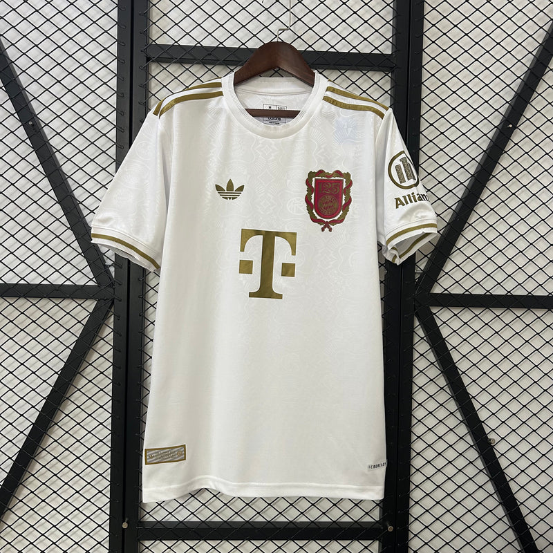 camisa-bayern de munique-125 anos-branca-t-mobile-adidas-25-26-neymar-messi-cr7-futebol