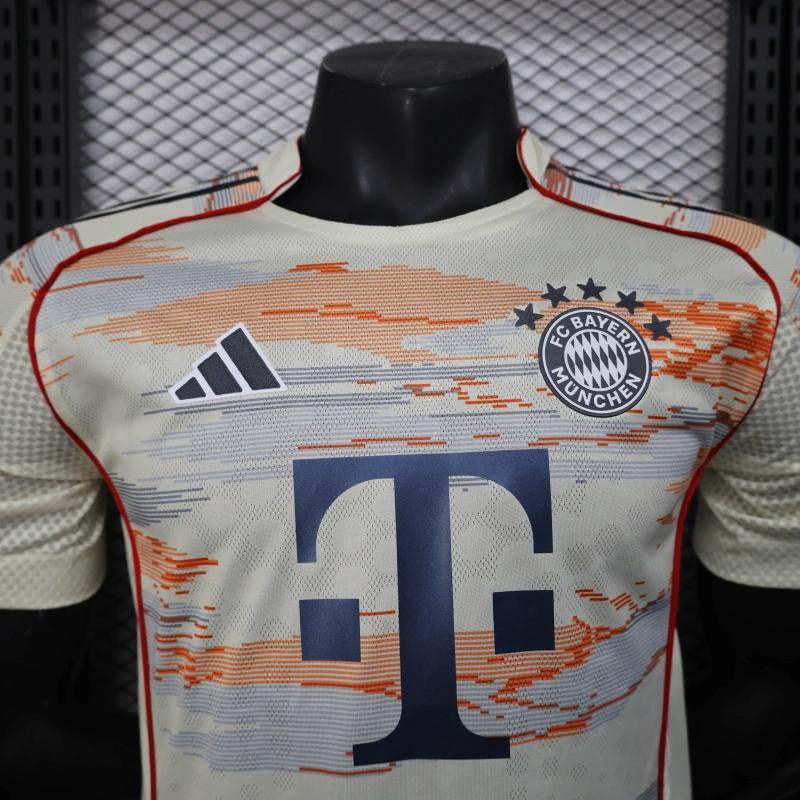 camisa-bayern de munique-away-ii-2-branca-t-mobile-adidas-25-26-neymar-messi-cr7-futebol