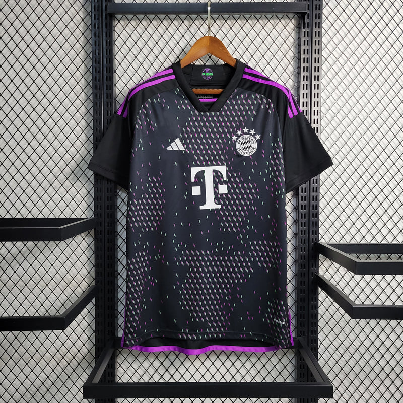 camisa-bayern de munique-away-ii-2-preta-t-mobile-adidas-23-24-neymar-messi-cr7-futebol