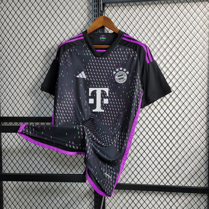 camisa-bayern de munique-away-ii-2-preta-t-mobile-adidas-23-24-neymar-messi-cr7-futebol