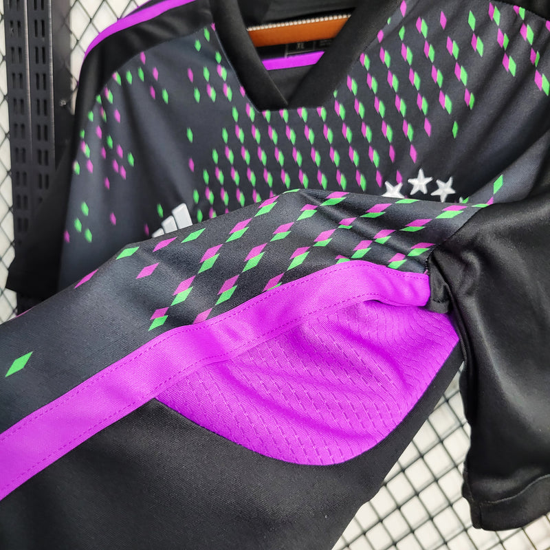 camisa-bayern de munique-away-ii-2-preta-t-mobile-adidas-23-24-neymar-messi-cr7-futebol