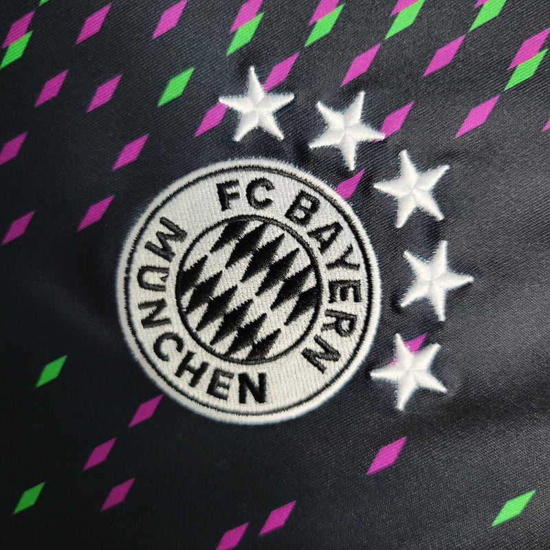 camisa-bayern de munique-away-ii-2-preta-t-mobile-adidas-23-24-neymar-messi-cr7-futebol