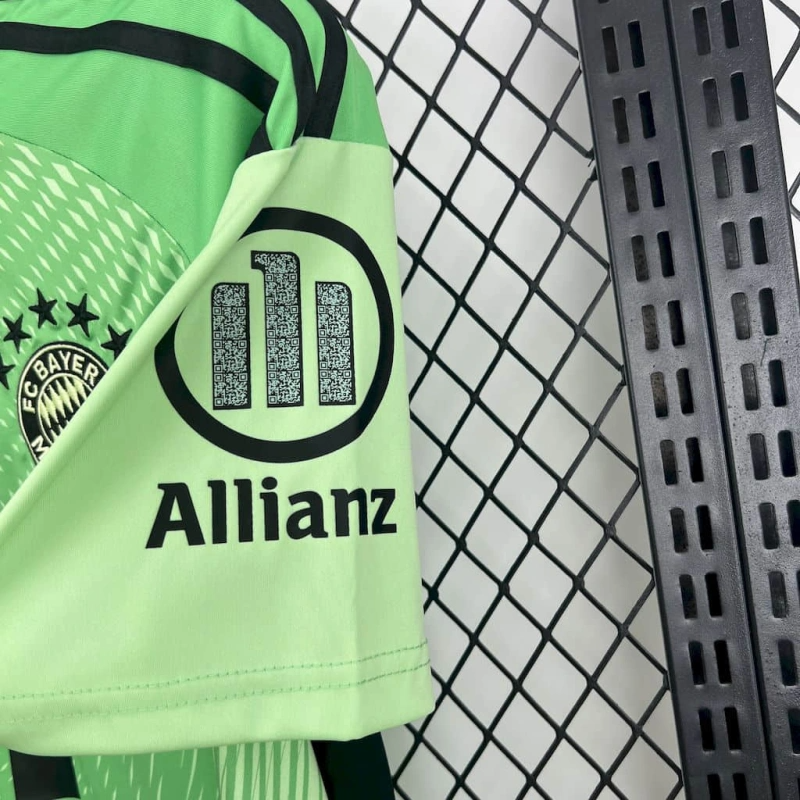 camisa-bayern de munique-goleiro-verde-t-mobile-adidas-25-26-neymar-messi-cr7-futebol